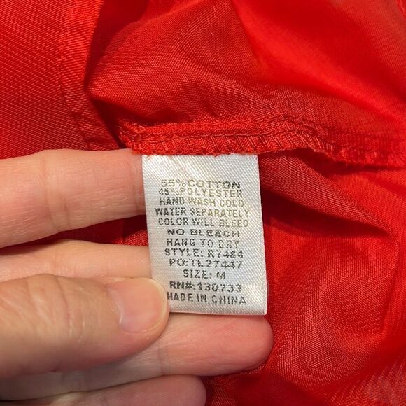 Umgee Red Floral Sleeveless Swing Dress Sz Medium Shift Lined Pleats Mini Spring - Picture 11 of 11